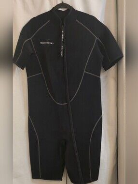 : SeaSkin Shorty Wetsuit Men's XXL Front Zip Neoprene Surf Dive Swim Black